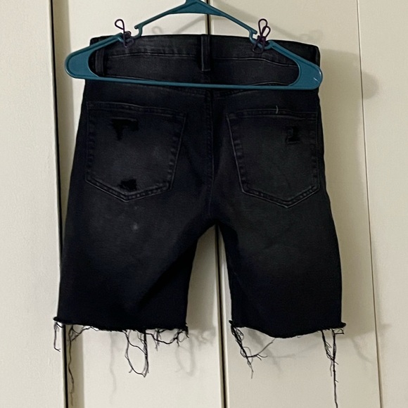 SOLD Distressed hem frayed black denim shorts - Picture 2 of 2